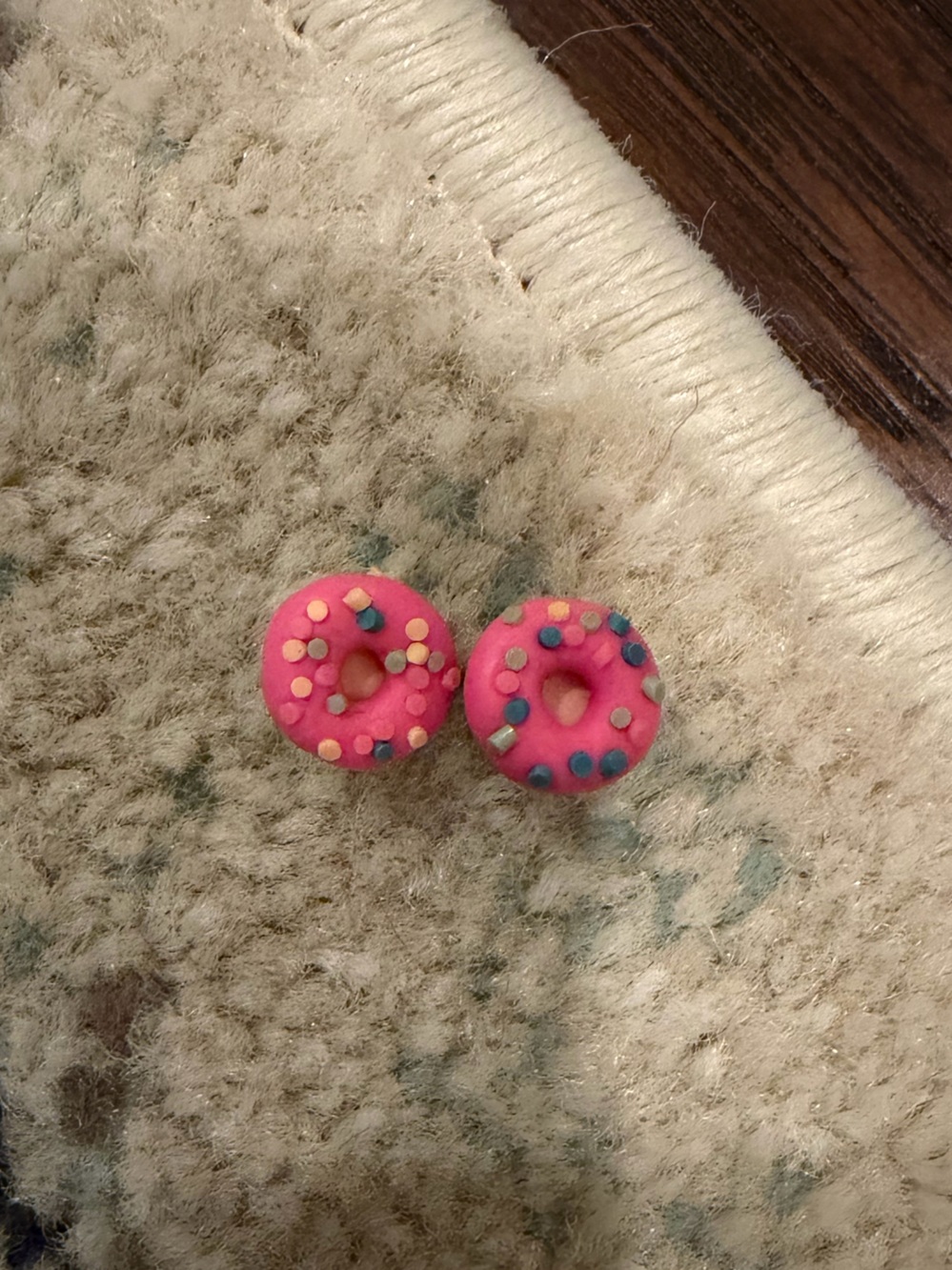 Justice Pink Donut Stud Earrings with Multicolor Sprinkles